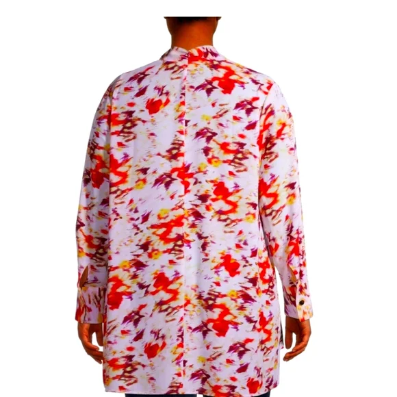 Terra & Sky NWT Plus Size V-Neck Long Sleeve Flowy Tunic Top 663 - Picture 3 of 9